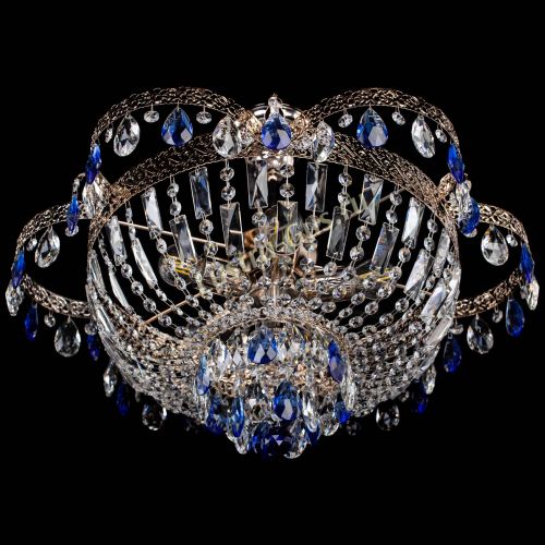 Люстра Камея Флора №5 с подвесом Синяя в Самаре Гусь Хрустальный