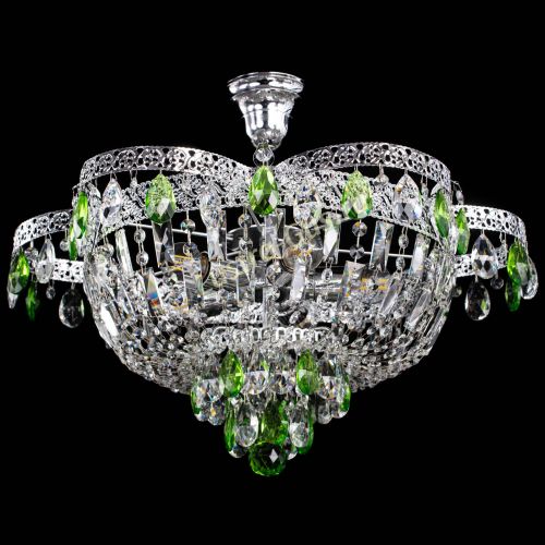 Люстра Камея Флора №5 с подвесом Зеленая в Самаре Гусь Хрустальный