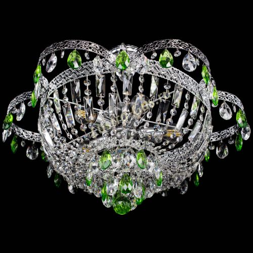 Люстра Камея Флора №5 с подвесом Зеленая в Самаре Гусь Хрустальный