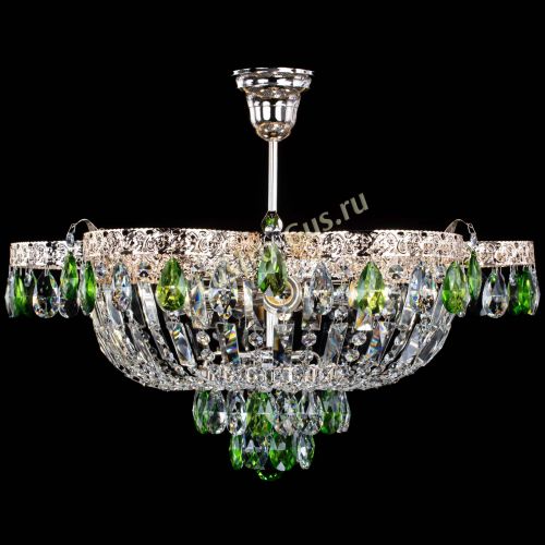 Люстра Камея Флора №5 с подвесом Зеленая в Самаре Гусь Хрустальный