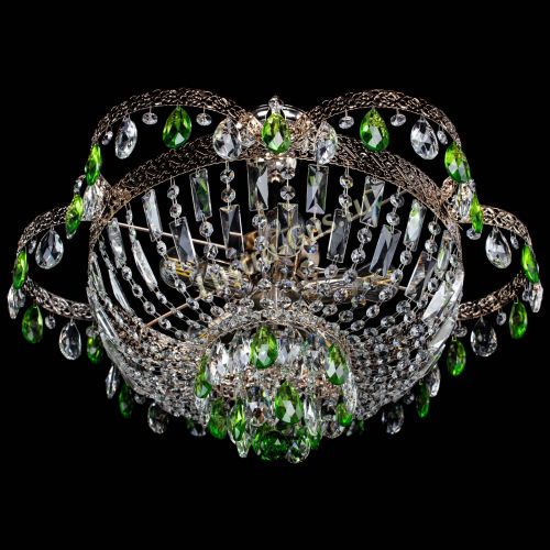 Люстра Камея Флора №5 с подвесом Зеленая в Самаре Гусь Хрустальный