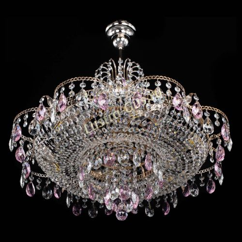 Люстра Камея журавлики №6 розовая в Самаре Гусь Хрустальный