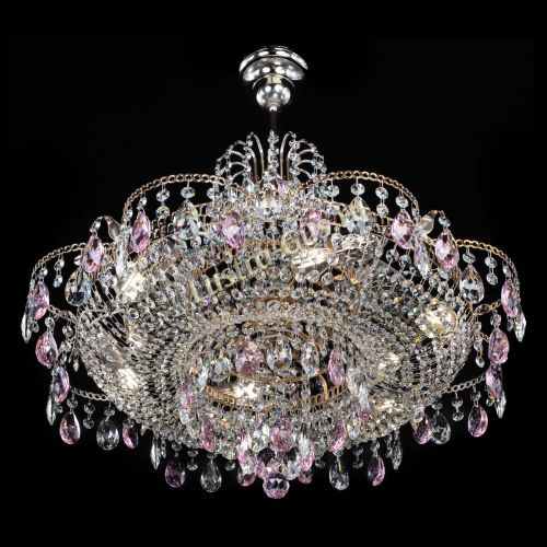 Люстра Камея журавлики №6 розовая в Самаре Гусь Хрустальный