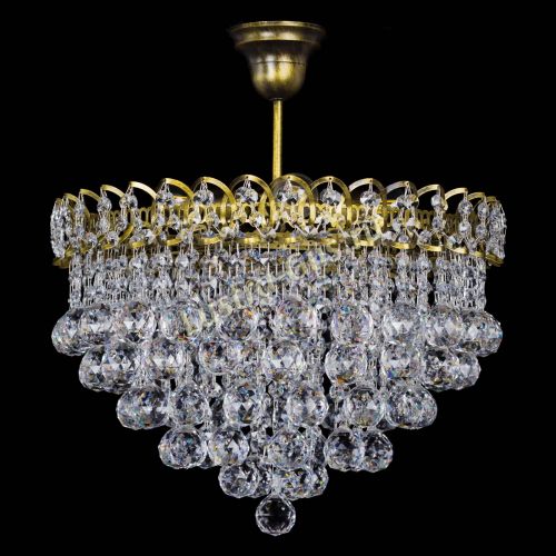 Люстра Капель Пирамида Шар 40 с подвесом под бронзу в Самаре Гусь Хрустальный