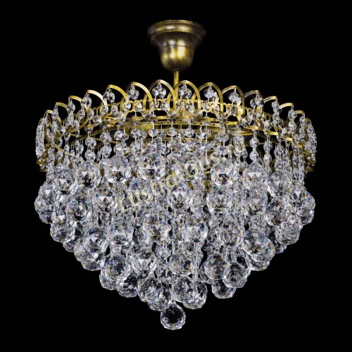 Люстра Капель Пирамида Шар 40 с подвесом под бронзу в Самаре Гусь Хрустальный