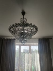 Люстра Хрустальный Каскад №8 с подвесом под бронзу в Самаре отзыв и фото покупателя