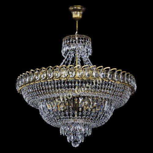 Люстра Хрустальный Каскад №8 с подвесом под бронзу в Самаре Гусь Хрустальный
