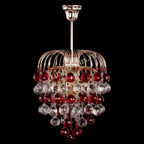 Люстра Хрустальные брызги шар 40 мм красная в Самаре Гусь Хрустальный