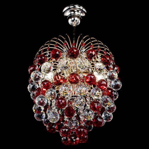 Люстра Хрустальные брызги шар 40 мм красная в Самаре Гусь Хрустальный