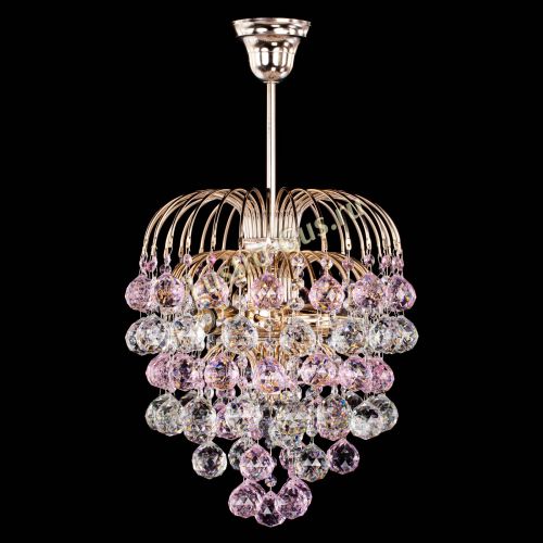 Люстра Хрустальные брызги шар 40 мм розовая в Самаре Гусь Хрустальный