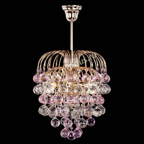 Люстра Хрустальные брызги шар 40 мм розовая в Самаре Гусь Хрустальный