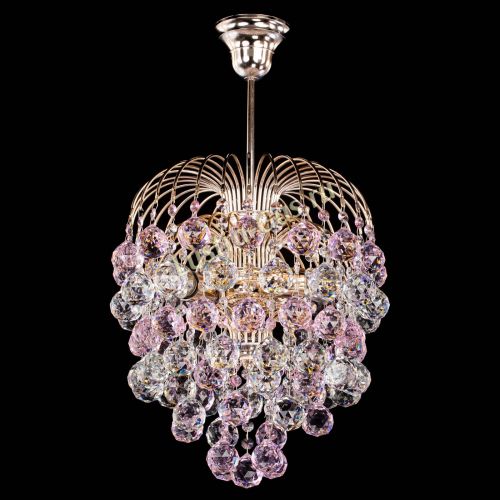 Люстра Хрустальные брызги шар 40 мм розовая в Самаре Гусь Хрустальный