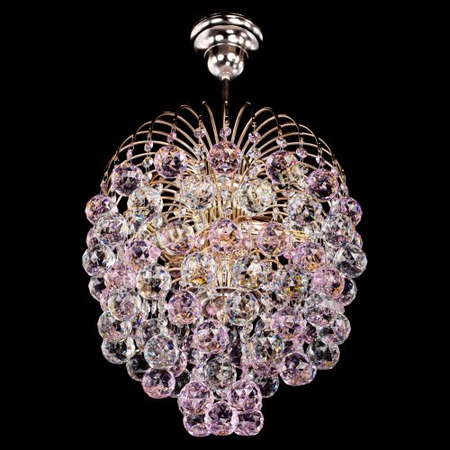 Люстра Хрустальные брызги шар 40 мм розовая в Самаре Гусь Хрустальный