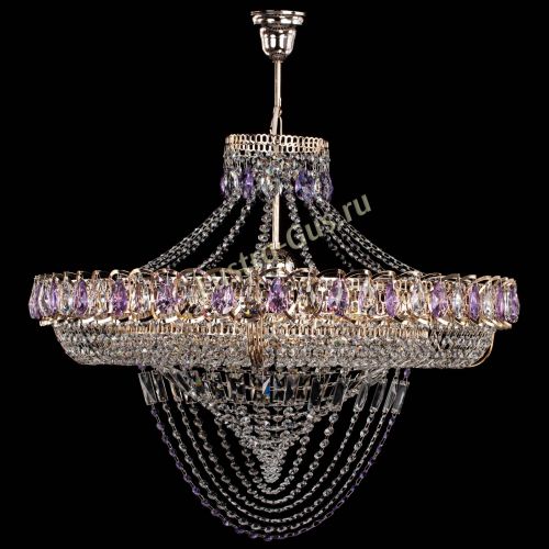 Люстра Кольцо Классика Веер №8 фиолетовая в Самаре Гусь Хрустальный