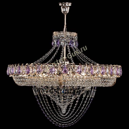 Люстра Кольцо Классика Веер №8 фиолетовая в Самаре Гусь Хрустальный