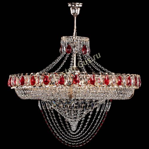 Люстра Кольцо Классика Веер №8 красная в Самаре Гусь Хрустальный