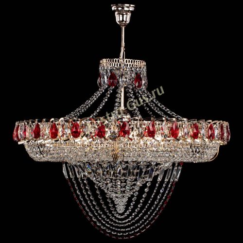 Люстра Кольцо Классика Веер №8 красная в Самаре Гусь Хрустальный