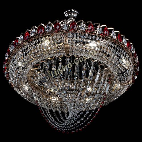 Люстра Кольцо Классика Веер №8 красная в Самаре Гусь Хрустальный