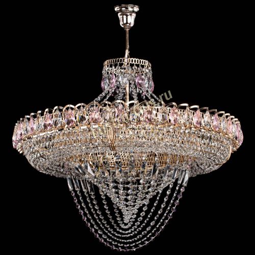 Люстра Кольцо Классика Веер №8 розовая в Самаре Гусь Хрустальный