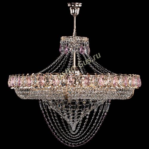 Люстра Кольцо Классика Веер №8 розовая в Самаре Гусь Хрустальный