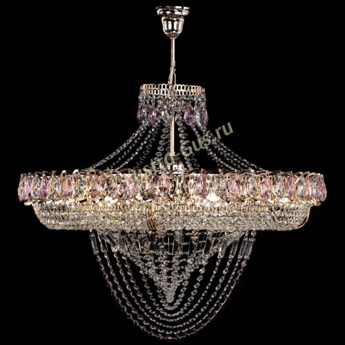 Люстра Кольцо Классика Веер №8 розовая в Самаре Гусь Хрустальный