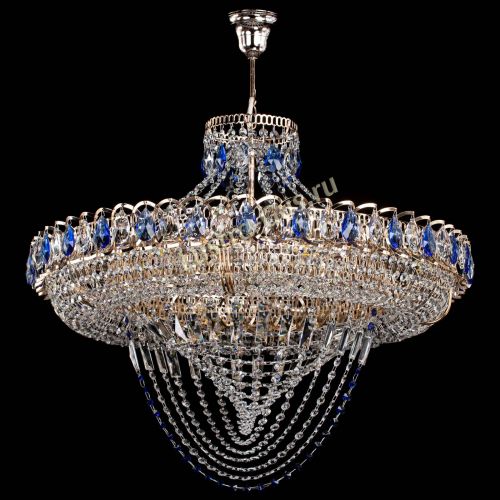 Люстра Кольцо Классика Веер №8 синяя в Самаре Гусь Хрустальный