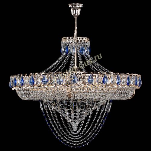 Люстра Кольцо Классика Веер №8 синяя в Самаре Гусь Хрустальный