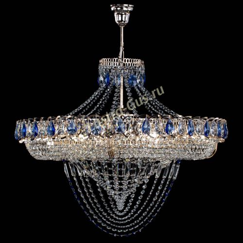 Люстра Кольцо Классика Веер №8 синяя в Самаре Гусь Хрустальный