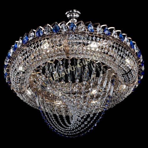 Люстра Кольцо Классика Веер №8 синяя в Самаре Гусь Хрустальный