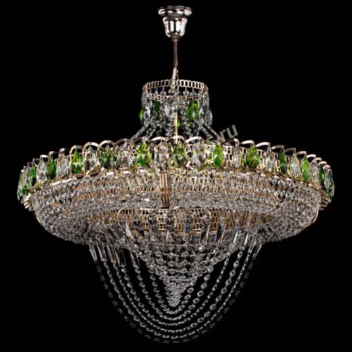 Люстра Кольцо Классика Веер №8 зеленая в Самаре Гусь Хрустальный
