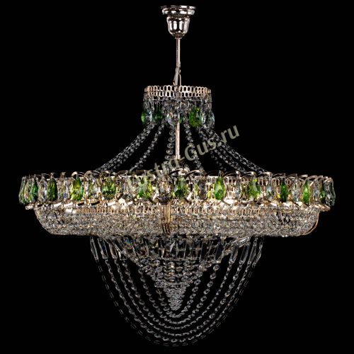 Люстра Кольцо Классика Веер №8 зеленая в Самаре Гусь Хрустальный