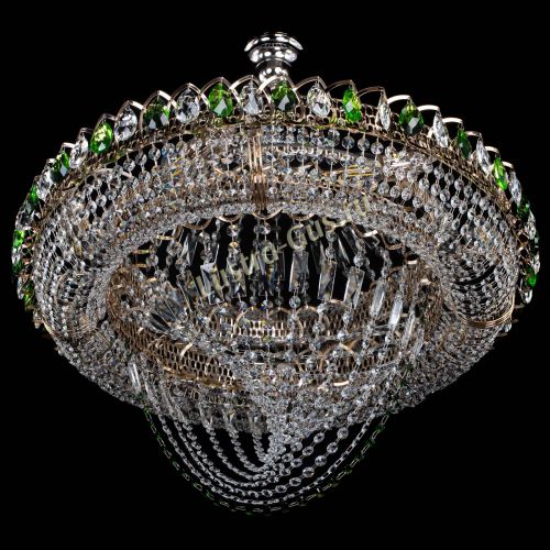 Люстра Кольцо Классика Веер №8 зеленая в Самаре Гусь Хрустальный