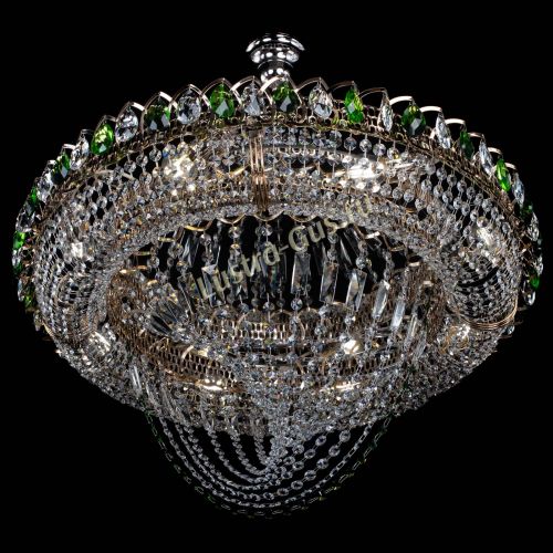 Люстра Кольцо Классика Веер №8 зеленая в Самаре Гусь Хрустальный
