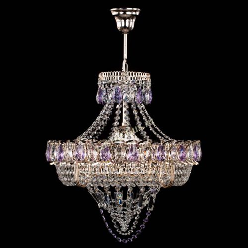 Люстра Кольцо Классика Веер фиолетовая в Самаре Гусь Хрустальный