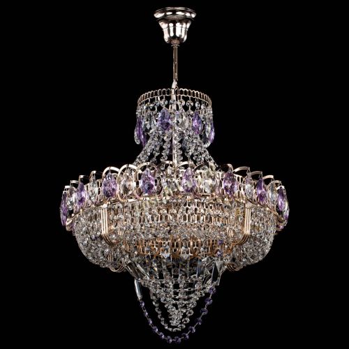 Люстра Кольцо Классика Веер фиолетовая в Самаре Гусь Хрустальный