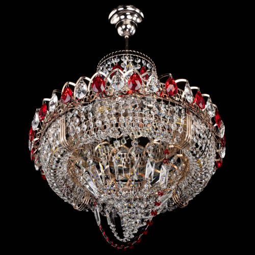 Люстра Кольцо Классика Веер красная в Самаре Гусь Хрустальный