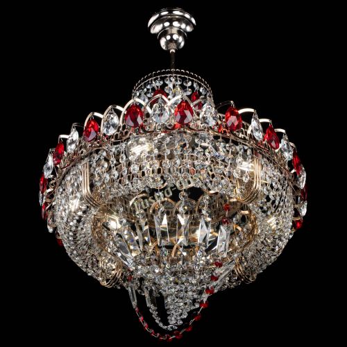 Люстра Кольцо Классика Веер красная в Самаре Гусь Хрустальный