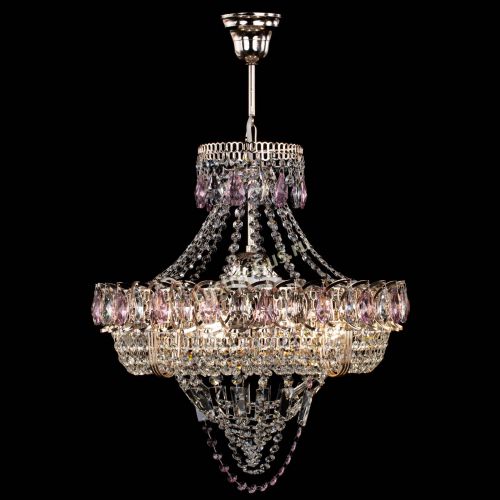 Люстра Кольцо Классика Веер розовая в Самаре Гусь Хрустальный