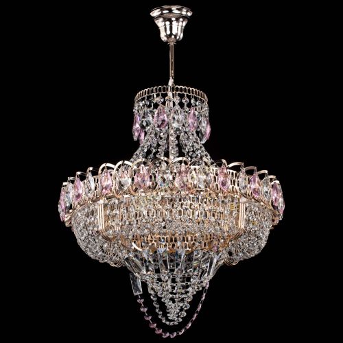 Люстра Кольцо Классика Веер розовая в Самаре Гусь Хрустальный