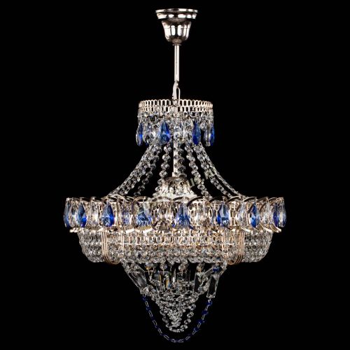 Люстра Кольцо Классика Веер синяя в Самаре Гусь Хрустальный