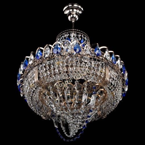 Люстра Кольцо Классика Веер синяя в Самаре Гусь Хрустальный