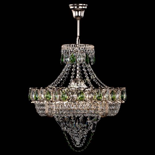 Люстра Кольцо Классика Веер зеленая в Самаре Гусь Хрустальный