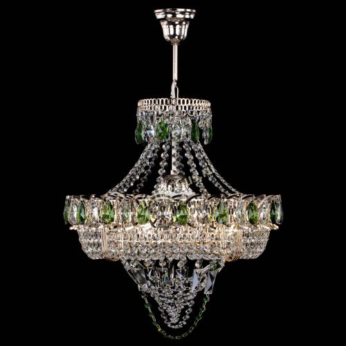 Люстра Кольцо Классика Веер зеленая в Самаре Гусь Хрустальный