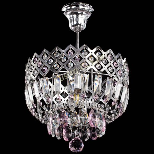 Люстра Корона №1 пластинка розовая в Самаре Гусь Хрустальный