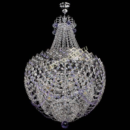 Люстра Корона №5 с подвесом Фиолетовая в Самаре Гусь Хрустальный
