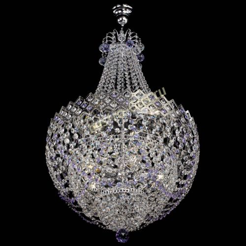 Люстра Корона №5 с подвесом Фиолетовая в Самаре Гусь Хрустальный