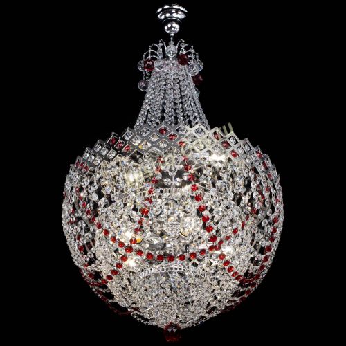 Люстра Корона №5 с подвесом Красная в Самаре Гусь Хрустальный