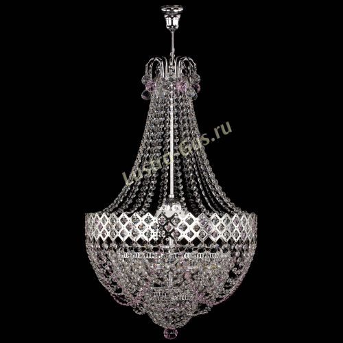 Люстра Корона №5 с подвесом Розовая в Самаре Гусь Хрустальный