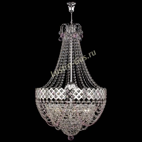 Люстра Корона №5 с подвесом Розовая в Самаре Гусь Хрустальный