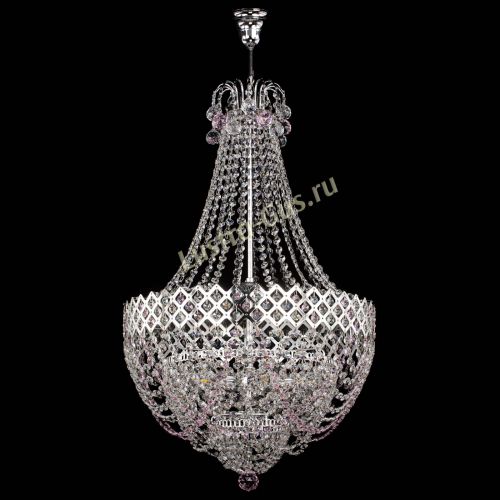 Люстра Корона №5 с подвесом Розовая в Самаре Гусь Хрустальный